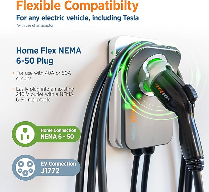 ChargePoint HomeFlex Level 2 NEMA 14-50 Electric Car Charger